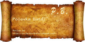 Polevka Bató névjegykártya